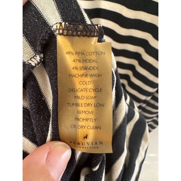 Peruvian Connection Andover Long Sleeves Scoop Neck Striped Maxi Dress Medium - Picture 7 of 8